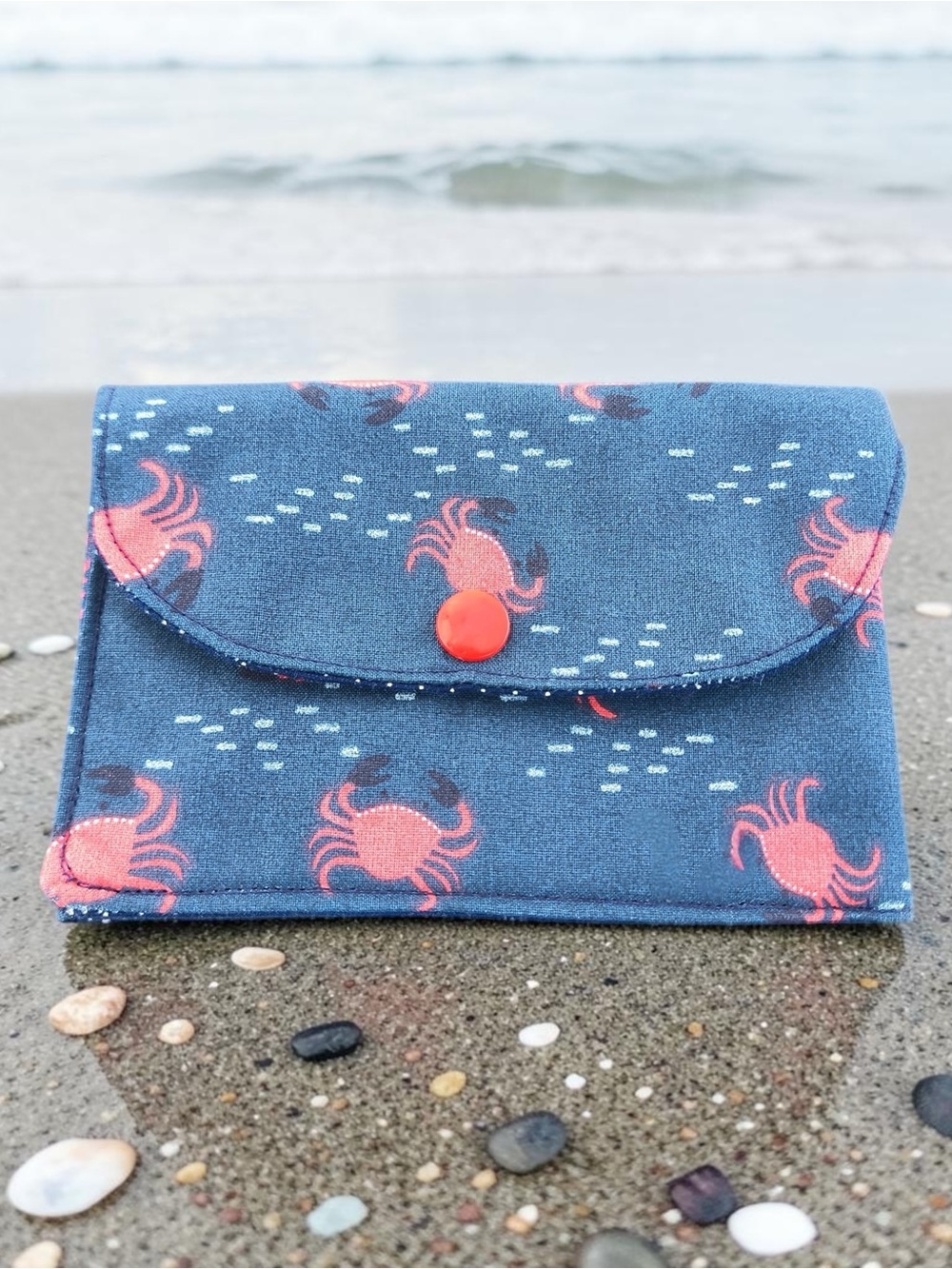 Little Red Crab Print Kids Wallet Gift Card Holder New Handmade